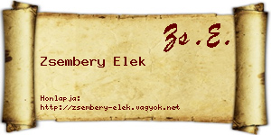 Zsembery Elek névjegykártya